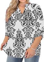Womens Plus Size Tops V Neck T-Shirts Blouses Casu