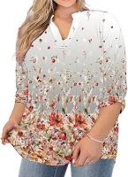 Womens Plus Size Tops V Neck T-Shirts Blouses Casu