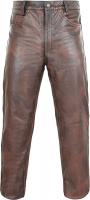 ZAWIAR Men's Distressed Motorcycle Leather Jeans S