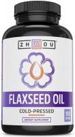 Zhou Flaxseed Oil 1000 mg | Supports Heart, Hair, Skin & Nails  | Essential Omega 3,6, 9 Fatty A