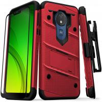 ZIZO Bolt Series Moto g7 Supra Case Military Grade Drop Tested with Full Glass Screen Protector Hols