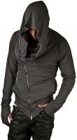 ZUEVI Men's Cool Side Zipper Assassin's Robe Hoodi