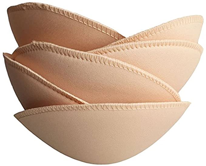 Topbine 3 pairs Beige Soft Round Bra Pad for Sports Bra Bikini Top Swimsuit (Bra Inserts-Beige)