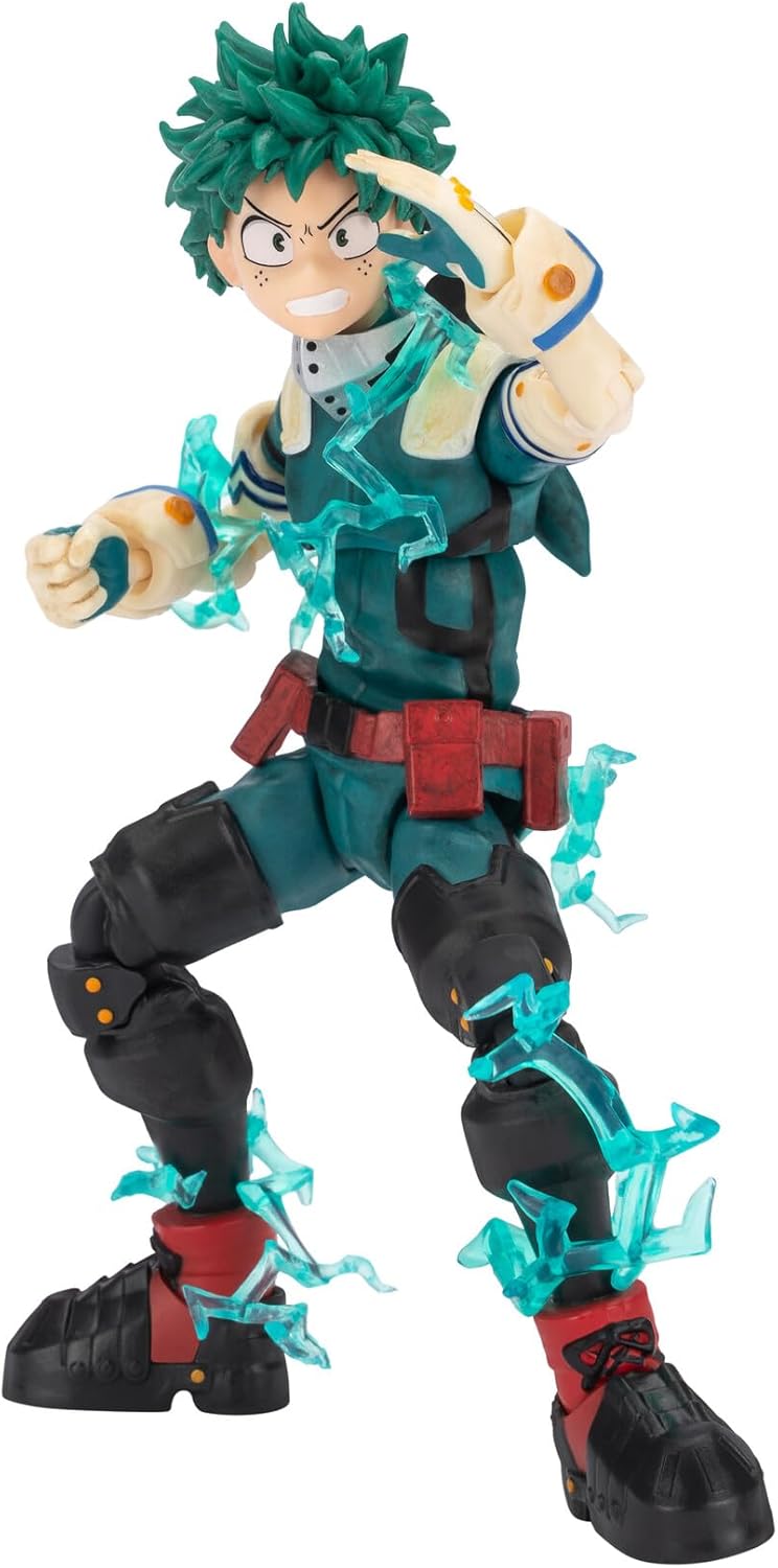 Total Anime Izuku Midoriya - 6.5-Inch Scale Action Figure with Swappable Faceplates, Hands & Energy Effects | My Hero Academia Collectible