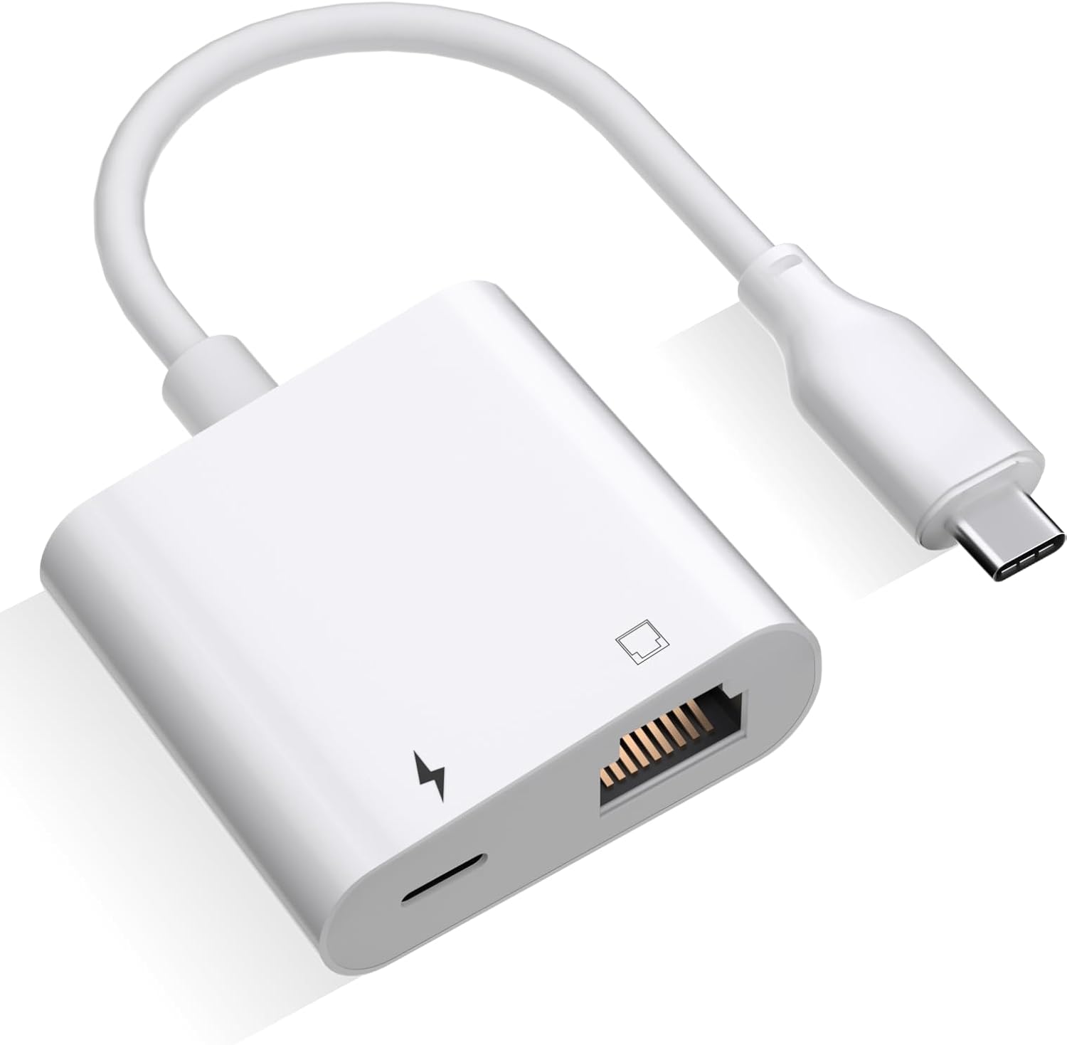 RICHUPON USB C to RJ45 Ethernet Adapter with Charging Port – 2-in-1 High-Speed 100Mbps LAN Network for iPhone 15 and USB-C Devices