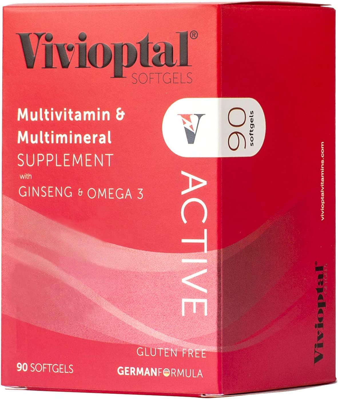 Vivioptal Active 90 Capsules - Multivitamin & Multimineral Supplement - Ginseng & Omega 3
