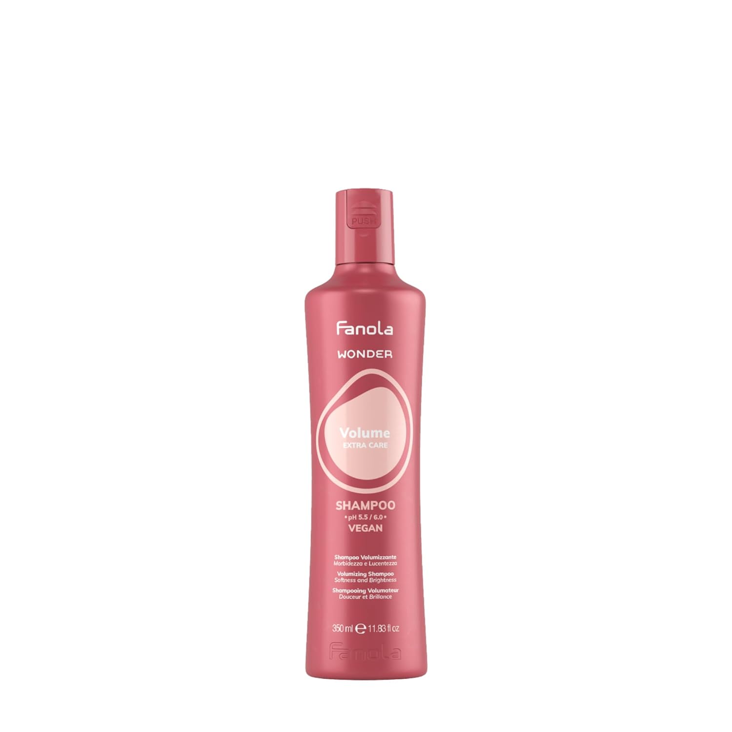 Fanola Wonder Volumizing Shampoo for Fine Hair - 350 ml | Sulfate-Free Formula for Root Lifting & Thickening | Lightweight Cleanser for Women & Men | Vegan & SLS/SLES Free