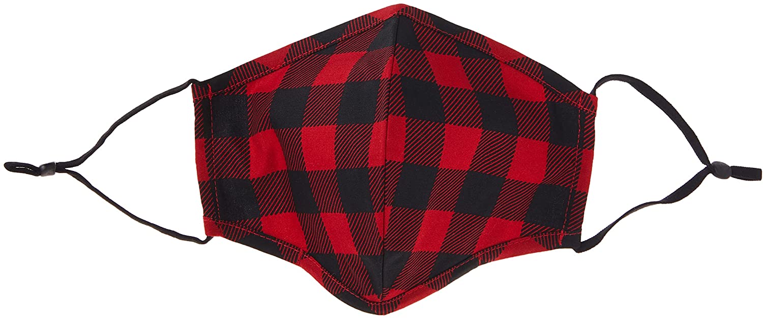 Weddingstar 3-Ply Adult Washable Cloth Face Mask Reusable and Adjustable with Filter Pocket - Buffalo Plaid