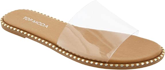 Women Open Toe Flat Fashion Sandals - (Clear, 8)