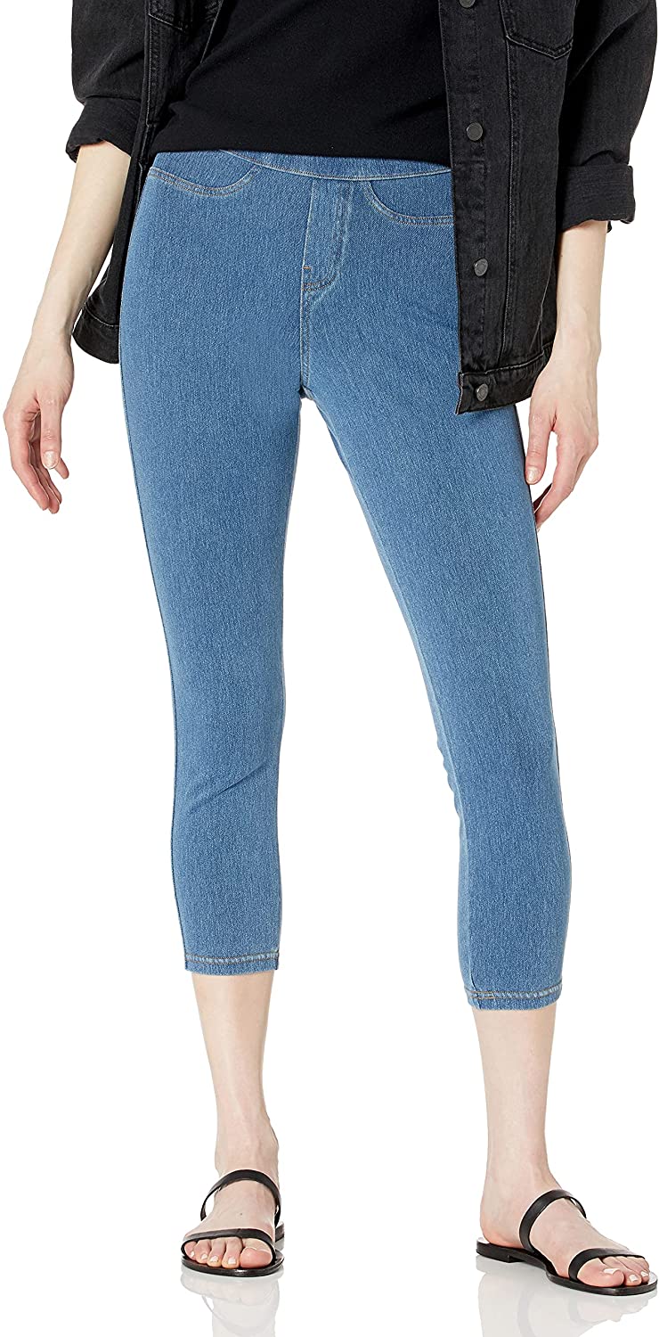 Women's Classic Denim Capri Leggings with Pockets - 8.7oZ (246g)
