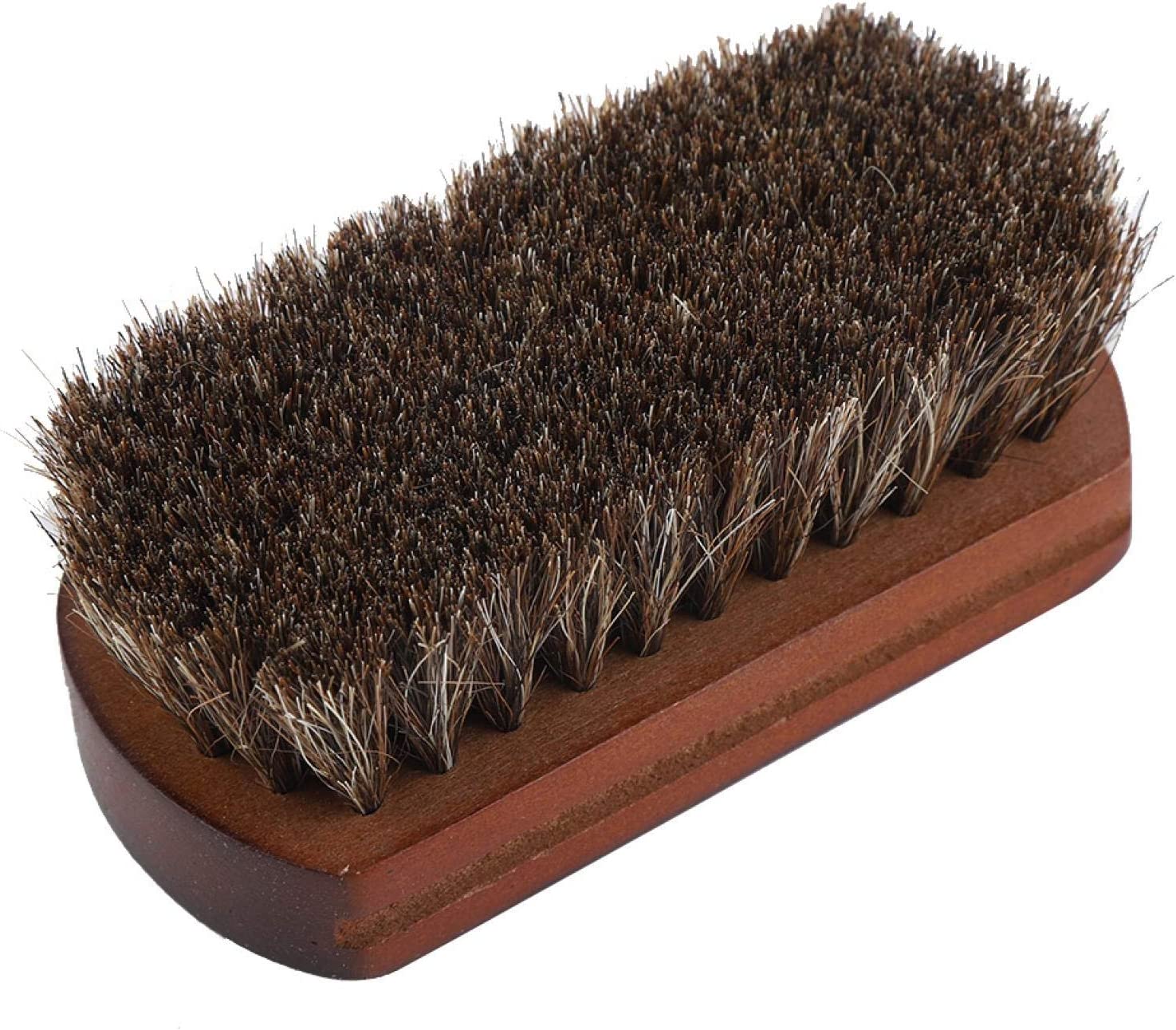 Wood Horsehair Shoe Brush Soft Professional Horse Hair Bristles Shoes Polishing Cleaning Brush