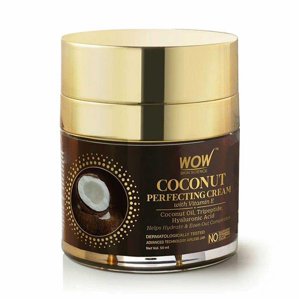 WOW Skin Science Coconut Facial Perfecting Moisturizer Anti-Aging Face Cream for Women and Men- 1.6 Fl Oz (50ml)