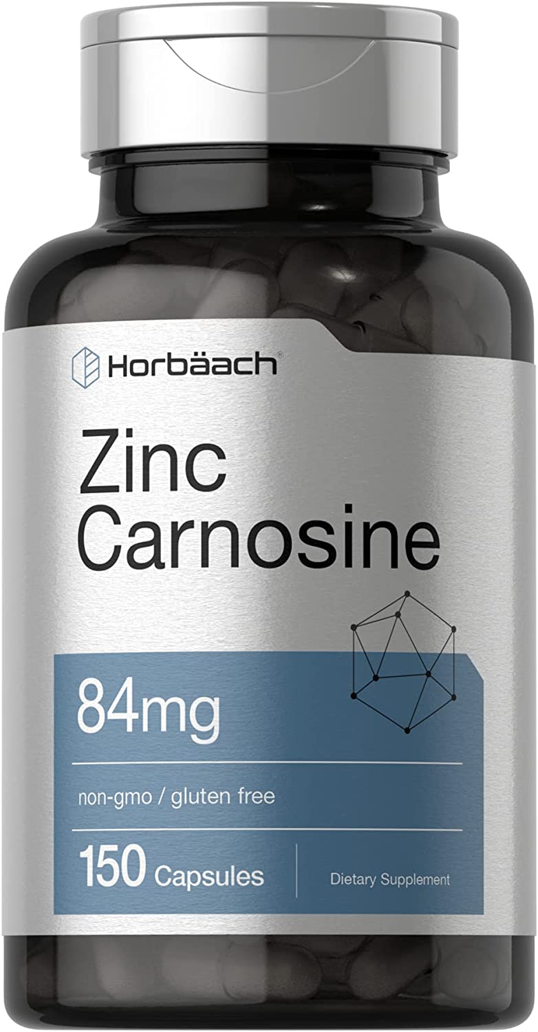 Zinc Carnosine 84mg Capsules – Digestive Health Support, 150 Count